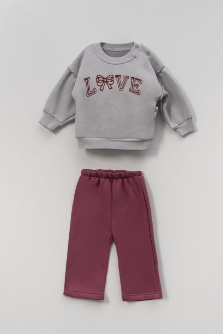 طقم بناتي شتوي للأعمار ٦-٢٤ شهر